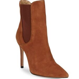 NWT Schutz Side-Gore Stiletto Suede Ankle Boots Size 5.5